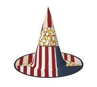 DUWAA Lot de 3 chapeaux de sorcière imprimés popcorn, chapeau de magicien, accessoires de cosplay pour Halloween, fête, bal masqué, carnaval