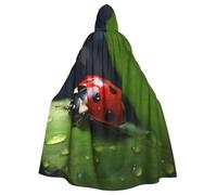DUWAA Magnifique cape de sorcière imprimée Ladybug1, cape avec capuche, cape à capuche, robe de magicien, costume de cosplay pour homme