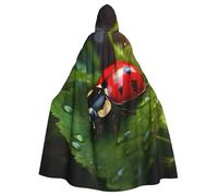 DUWAA Magnifique cape de sorcière imprimée Ladybug3, cape avec capuche, cape à capuche, robe de magicien, costume de cosplay pour homme