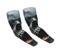 DUWAA Manchons de bras de compression pour homme et femme - Motif tête de mort - Protection UV