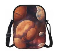 DUWAA Mars Planet Sac à bandoulière Oxford à bandoulière réglable, petit sac à main imperméable pour voyage