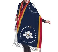 DUWAA Mississippi Écharpe d'hiver pour femme avec imprimé drapeau de l'État du Mississippi - Châle toucher cachemire - Grande écharpe surdimensionnée