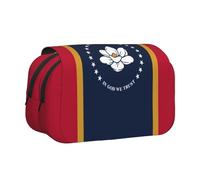 DUWAA Mississippi Trousse à crayons avec fermeture éclair et motif drapeau de l'État du Mississippi Transparent, Noir/blanc, One Size, Morden