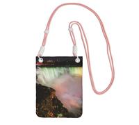 DUWAA Niagara Falls Petit sac à bandoulière tendance pour femme avec sangle réglable, pour randonnée, voyage, rose, Taille unique