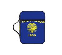 DUWAA Oregon State Flag Print Multi fonctionnel Bible Bag Cosmetic Bags with Handle Waterproof Pencil Case with Compartments
