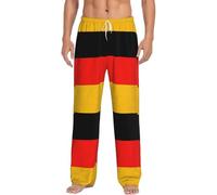 DUWAA Pantalon de pyjama chaud imprimé drapeau de l'Allemagne pour la maison Pantalon de pyjama léger et doux en flanelle avec poches, Noir , 3XL