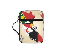 DUWAA Papouasie-Nouvelle-Guinée Drapeau Map02 Impression 26 × 20 cm Grande Capacité Bible Couverture Étui Sac fourre-tout Fournitures d'étude pour femmes et chrétiens