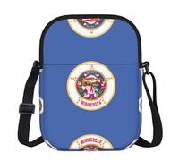 DUWAA Petit sac à bandoulière antivol avec fermeture éclair et sangle réglable Motif drapeau de l'État du Minnesota