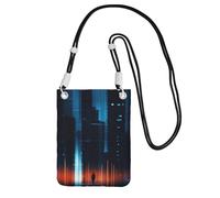 DUWAA Petit sac à bandoulière imprimé abstrait People2 pour femme, tendance, sac à main pour téléphone avec sangle réglable, pour la randonnée, les voyages, noir, Taille unique