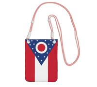 DUWAA Petit sac à bandoulière imprimé drapeau de l'État de l'Ohio pour femme, sac à main tendance avec sangle réglable, pour la randonnée, les voyages, rose, Taille unique