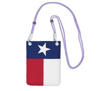DUWAA Petit sac à bandoulière imprimé drapeau du Texas pour femme, tendance, sac à main pour téléphone avec sangle réglable, pour randonnée, voyage, violet, Taille unique