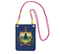 DUWAA Petit sac à bandoulière tendance avec sangle réglable pour femme, motif drapeau de l'État du Vermont, pour randonnée, voyage, Fuchusia, Taille unique