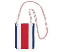 DUWAA Petit sac à bandoulière tendance imprimé drapeau du Costa Rica pour femme, sac à main pour téléphone avec sangle réglable, pour la randonnée, les voyages, rose, Taille unique