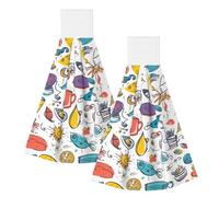 DUWAA Plumes colorées dessinées à la main sur impression blanche Serviette à main à séchage rapide Serviette de salle de bain douce Serviette de cuisine