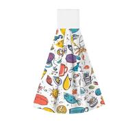 DUWAA Plumes colorées dessinées à la main sur impression blanche Serviette à main à séchage rapide Serviette de salle de bain douce Serviette de cuisine