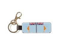 DUWAA Porte-clés en cuir synthétique avec imprimé drapeau des îles Marshall Map02, porte-clés universel pour homme et femme