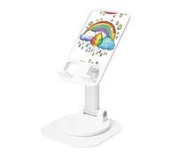 DUWAA Rainbow Clouds Raindrop 1 Print Support de téléphone rotatif à 360°, support de téléphone portable, réglable, pour bureau, maison, bureau et appels vidéo