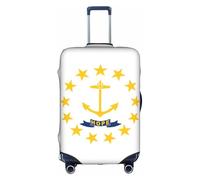 DUWAA Rhode Island State Flag Print Housse de bagage élastique pour valise de 45,7 à 81,3 cm Accessoires de voyage, blanc, Large