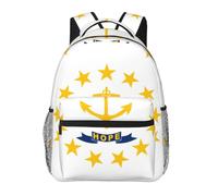 DUWAA Rhode Island State Flag Print Sac à dos de camping Sac à dos de gym avec bretelles réglables Sac de travail robuste Sac à dos pour ordinateur portable