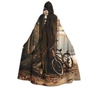 DUWAA Robe à capuche avec imprimé arbre d'automne pour Halloween, cosplay, cape magicien, corbeau