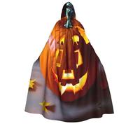 DUWAA Robe à capuche avec imprimé citrouille d'automne pour Halloween, cosplay, cape magicien, corbeau