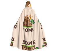 DUWAA Rome Cape à capuche avec imprimé Colisée Arbre Soleil Terres du Soleil pour homme et femme Cape à capuche unisexe Halloween Costume de sorcière vampire