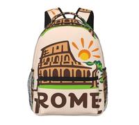 DUWAA Rome Colisée Tree Sun Land Sac à dos pour homme femme haute capacité Design multicouche Sac à dos de voyage