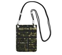 DUWAA Sac à bandoulière imprimé camouflage numérique militaire pour femme, sac à bandoulière, mini sac de voyage, sac de téléphone, portefeuille de téléphone, noir, Taille unique
