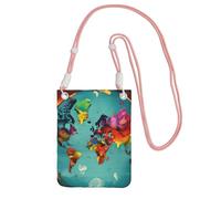 DUWAA Sac à bandoulière imprimé carte du monde pour femme, sac à bandoulière, mini sac de voyage, sac de sport, téléphone portable, rose, Taille unique