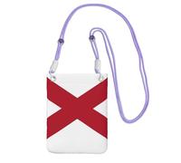 DUWAA Sac à bandoulière imprimé drapeau de l'État de l'Alabama pour femme, sac à main, mini sac de voyage, sac de sport, téléphone portable, violet, Taille unique