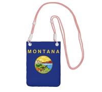 DUWAA Sac à bandoulière imprimé drapeau de l'État du Montana pour femme, sac à main, mini sac de voyage, sac de sport, téléphone portable, rose, Taille unique