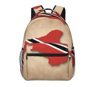 DUWAA Sac à bandoulière imprimé drapeau de Trinité-et-Tobago Map03 avec 1 grande, 1 poche avant et 2 poches latérales, sac à dos résistant à l'eau pour adultes