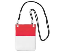 DUWAA Sac à bandoulière imprimé drapeau indonésien pour femme, sac à bandoulière, sac à main, mini sac de voyage, sac pour téléphone, portefeuille, noir, Taille unique