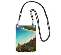 DUWAA Sac à bandoulière imprimé île de Cuba pour femme, sac à bandoulière, sac à main, mini sac de voyage, sac pour téléphone, portefeuille, noir, Taille unique