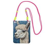 DUWAA Sac à bandoulière imprimé lama alpaga pour femme, sac à bandoulière, sac à main, mini sac de voyage, sac pour téléphone, portefeuille, Fuchusia, Taille unique