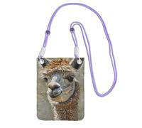 DUWAA Sac à bandoulière imprimé lama alpaga pour femme, sac à bandoulière, sac à main, mini sac de voyage, sac pour téléphone, portefeuille, violet, Taille unique