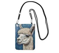 DUWAA Sac à bandoulière imprimé lama alpaga pour femme, sac à bandoulière, sac à main, mini sac de voyage, sac pour téléphone, portefeuille, noir, Taille unique