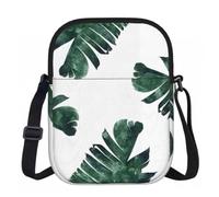 DUWAA Sac à bandoulière Oxford avec imprimé feuilles de palmier, sac à main réglable résistant à l'eau pour femme, voyage, usage quotidien