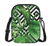 DUWAA Sac à bandoulière Oxford avec imprimé feuilles tropicales, sac à main réglable résistant à l'eau pour femme, voyage, usage quotidien
