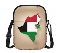 DUWAA Sac à bandoulière Oxford avec sangle réglable et imprimé drapeau des Émirats arabes unis Map01, petit sac à bandoulière résistant à l'eau pour les voyages