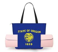 DUWAA Sac à bandoulière pour femme avec imprimé drapeau de l'Oregon - Facile à plier - Sac de courses pour ordinateur portable - Sac de sport pour voyage