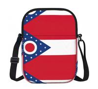 DUWAA Sac à bandoulière pour téléphone portable avec fermeture éclair et sangle réglable Motif drapeau de l'État de l'Ohio