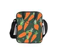 DUWAA Sac à déjeuner transparent imprimé carotte Happy Carrot pour le travail, sac à déjeuner transparent avec sangle réglable et deux poches latérales en maille