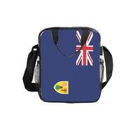 DUWAA Sac à déjeuner transparent imprimé drapeau des îles Turques et Caïques pour le travail, sac à déjeuner transparent avec sangle réglable et deux poches latérales en maille