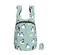 DUWAA Sac à dos anti-déchirure avec imprimé pingouin ballon flocon de neige pour homme femme sac de courses pliable ultra léger sac à dos de camping sac à dos de travail