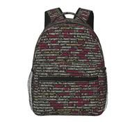 DUWAA Sac à dos avec impression de code programmeur, sac à dos pour homme et femme, sac à dos à vide haute capacité, design multicouche, sac à dos de voyage