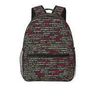 DUWAA Sac à dos avec impression de code programmeur, sac à dos pour homme et femme, sac à dos à vide haute capacité, design multicouche, sac à dos de voyage