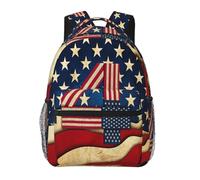 DUWAA Sac à dos de camping 4 juillet imprimé drapeau patriotique sac à dos gym sac à dos avec bretelles réglables robuste sac de travail sac à dos pour ordinateur portable