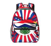 DUWAA Sac à dos de camping avec bretelles réglables et motif drapeau du Costa Rica