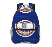 DUWAA Sac à dos de camping avec bretelles réglables et robuste Motif drapeau de l'État de Virginie